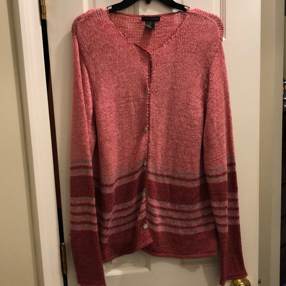 Sydney Easton Vintage Hand Knit Pink Cardigan